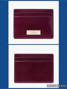 NWT Kate Spade Kenzie Patent Small Cardholder, Dark Raspberry